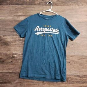 Aeropostale Men's Teal Graphic Tee
